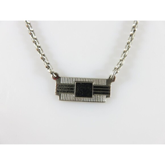 Vintage Swank Sterling Silver Tie Bar Clamp With Dangling Plaque for a Monogram - Picture 2 of 12